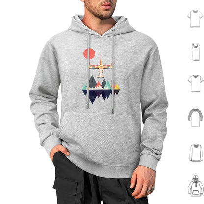 Cowboy Bebop: Swordfish Sunset Hoodie cotton Long Sleeve Sunset Geometric Space Mountains Swordfish Spike Colorful