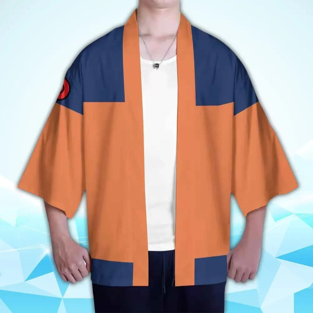 Naruto: Akatsuki Uzumaki Itachi Red Cloud Kimono Shirt Haori Yukata Printing Cosplay Robe Costume Christmas Festival Gifts