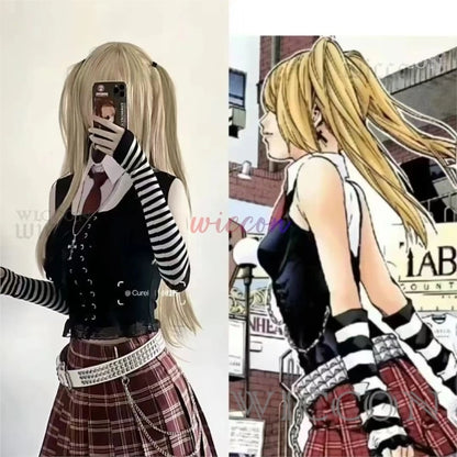 Death Note:Misa Cosplay  Misa Amane Cosplay Costume Daily Sexy Dress Subculture Necklace y2k jirai kei GothLoli Uniform Wig