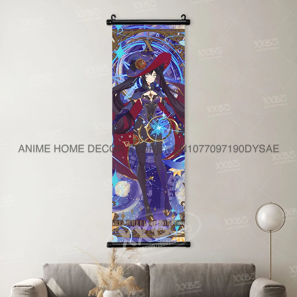 Genshin Impact: Posters Kamizato Ayaka Home Decor Klee Decorative Painting Barbara Scrolls Picture Arataki Itto Wall Artwork Sayu