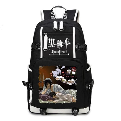 Black Butler: USB Backpack Book Bag Casual Travel Computer Men Women Girl Boys Cosplay Bag Schoolbag Laptop Bags