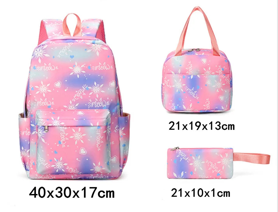 KPop Demon Hunters : Backpack 3pcs set School Bag Lunch Bag Pencil Case Girl Back To School Gift Leisure Mochila Teens Travel Bags