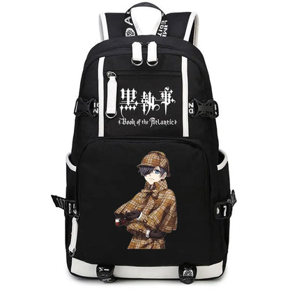 Black Butler: USB Backpack Book Bag Casual Travel Computer Men Women Girl Boys Cosplay Bag Schoolbag Laptop Bags