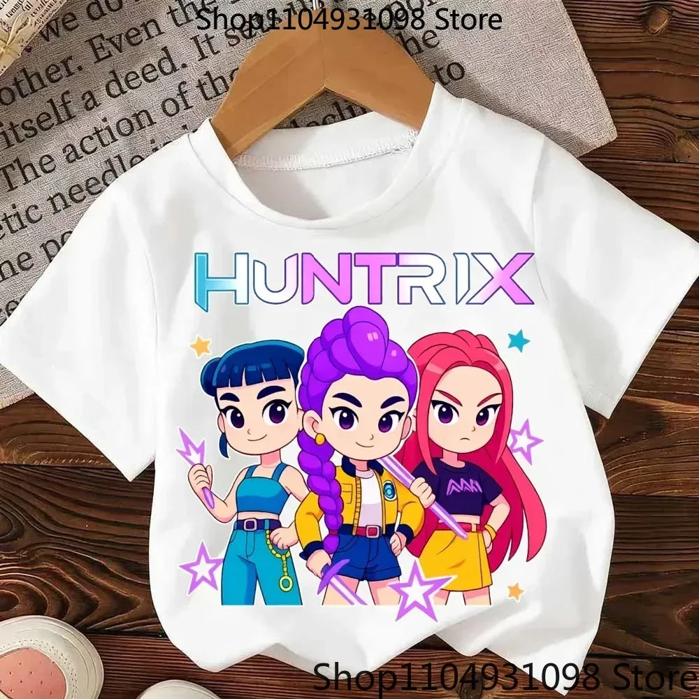 KPop Demon Hunters:Hasbro  Movie Series Summer Children's Cotton T-Shirt - Boys and Girls - Baby Soft and Cute Top