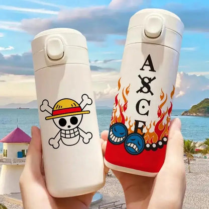 One Piece:420Ml New Luffy Thermos Cup Keep Cold and Heat Thermal Water Bottle Temperature Preservation Leak-Proof Vacuum Flask