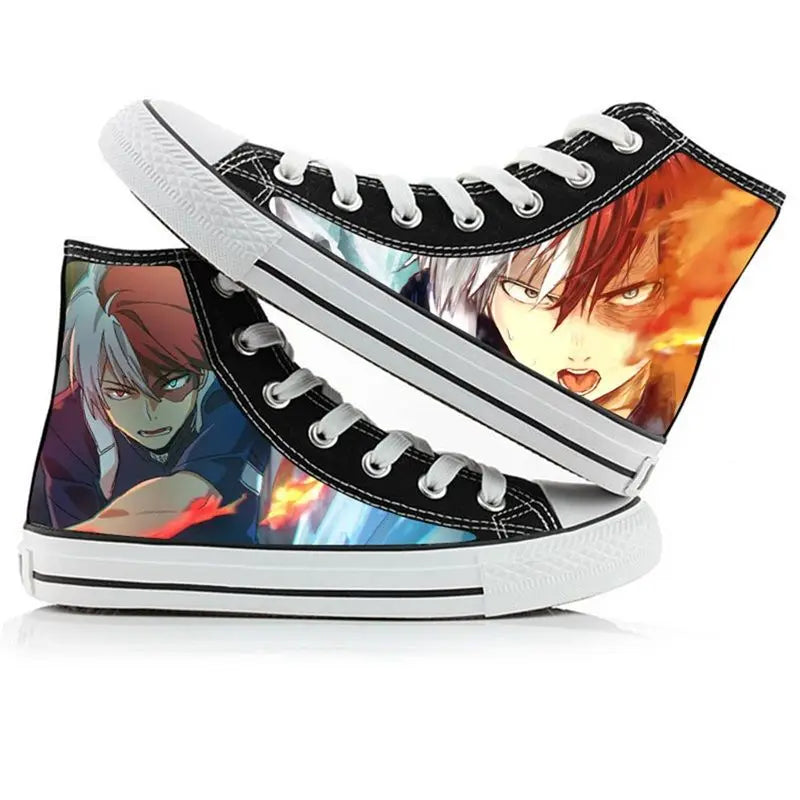 My Hero Academia: high-top canvas shoes anime Izuku Midoriya student capplet shoes breathable and comfortable holiday gift