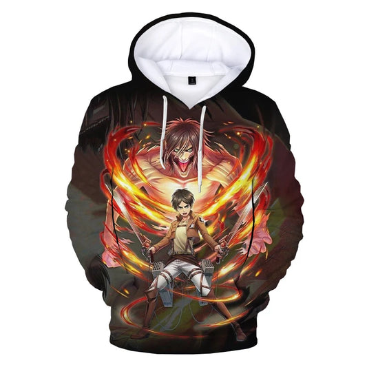 Attack on Titan: 3D Print Hoodie Sweatshirts Casual Long Sleeve Pullover Harajuku Streetwear Anime Hoodies