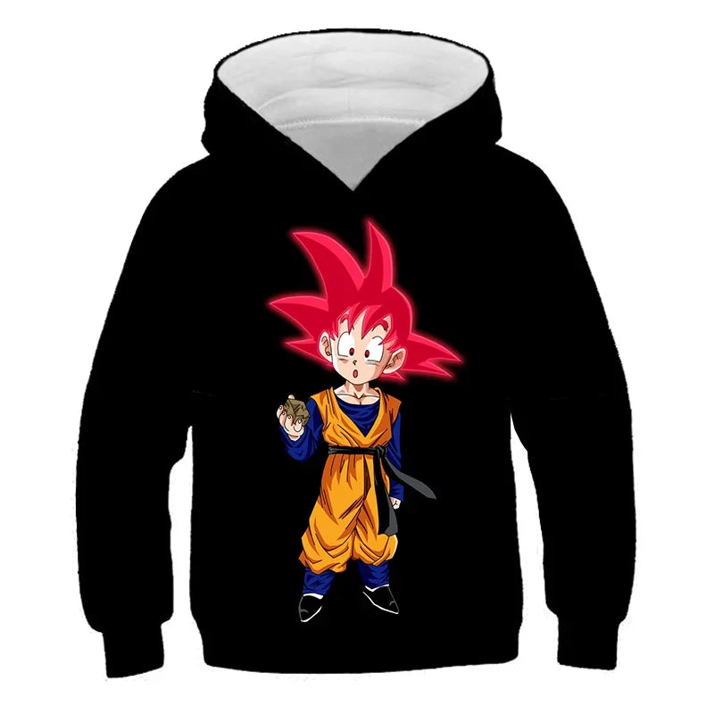 Dragon Ball Z: (KIDS) Hoodie Boys and Girls 3D Printing Sweatshirt Fashion Loose Long Sleeve Spring Autumn Goku Veget Pullover