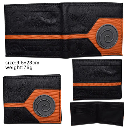 Naruto: Sasuke Cartoon PU Wallet Creative Simple Foldable Coin Purse Multifunctional Card Boys Gift