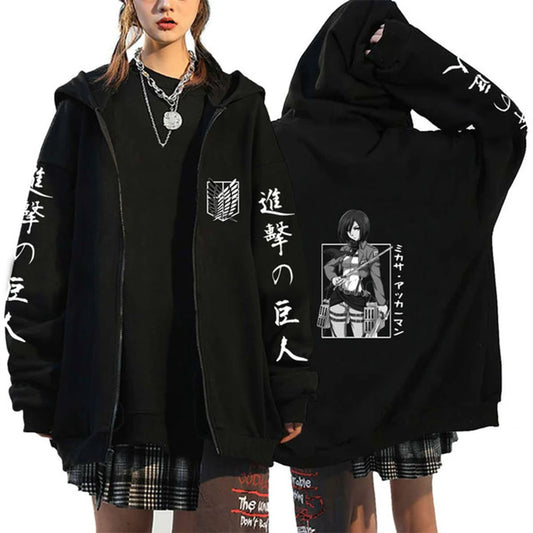Attack On Titan Zipper: Hoodies Wings Of Liberty Graphic Print Hooded  Plus Size Sweatshirts Harajuku Zip Up Jacket