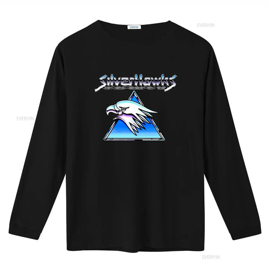 Silverhawks: Logo T Shirt Retro Design High Quality Print Comfortable Fabric vintage Washed Top For Everyday Wear streetwear