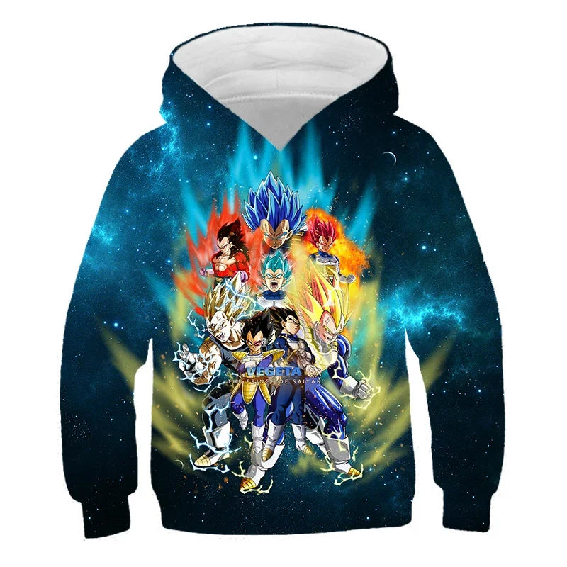 Dragon Ball Z: (KIDS) Hoodie Boys and Girls 3D Printing Sweatshirt Fashion Loose Long Sleeve Spring Autumn Goku Veget Pullover