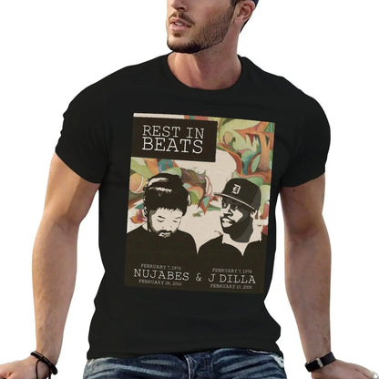 Nujabes and J Dilla: T-Shirt Basic Crew Neck Short Sleeve Top
