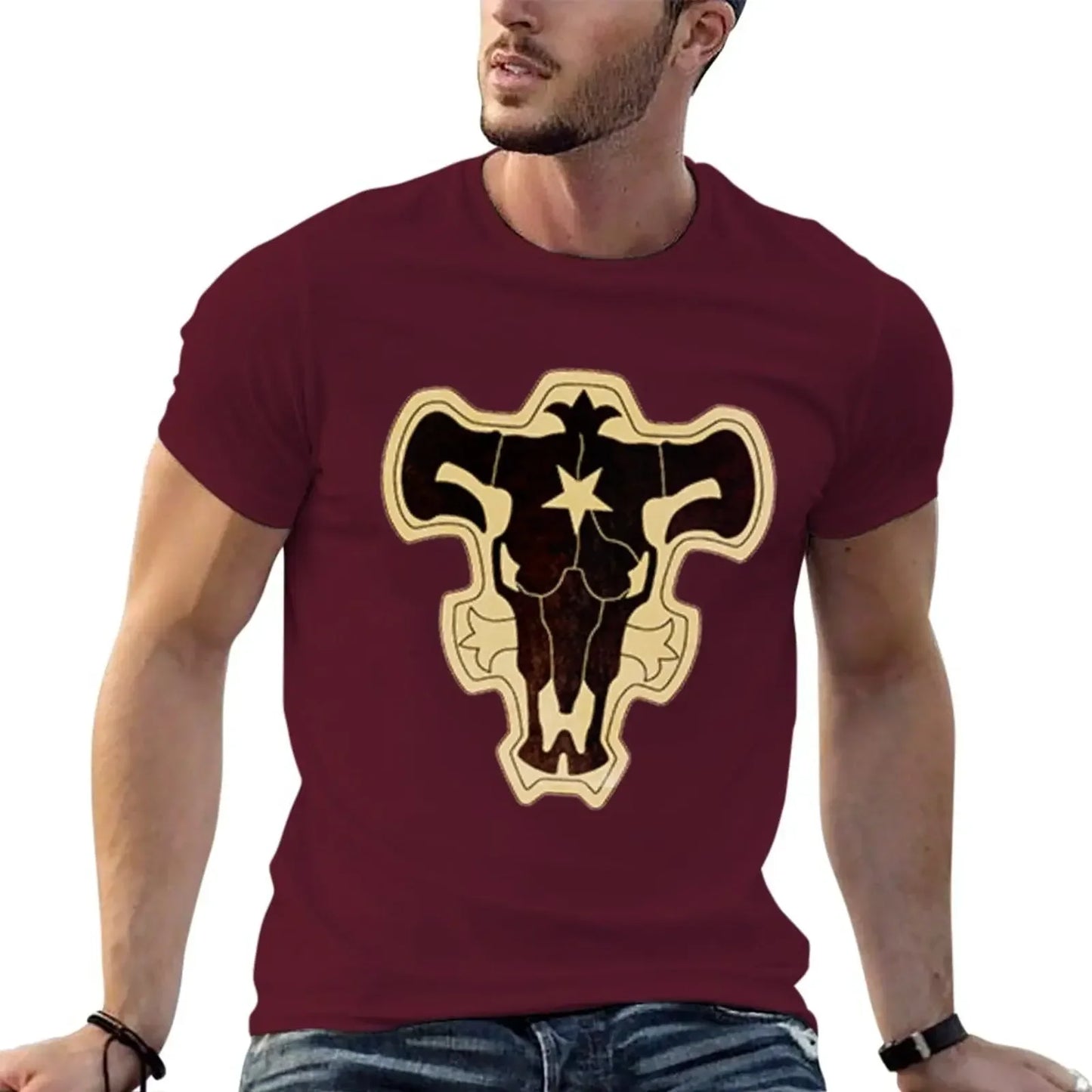 Black Clover: Black Bull T-Shirt tees aesthetic clothes cotton t-shirt Summer fashion New Arrival Cotton Short Sleeve