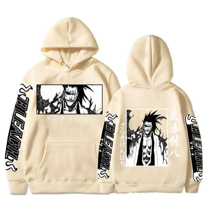 Bleach: 2K Men's Zaraki Kenpachi Hoodie Graphic Plus Size Harajuku Pullover  Sweatshirt