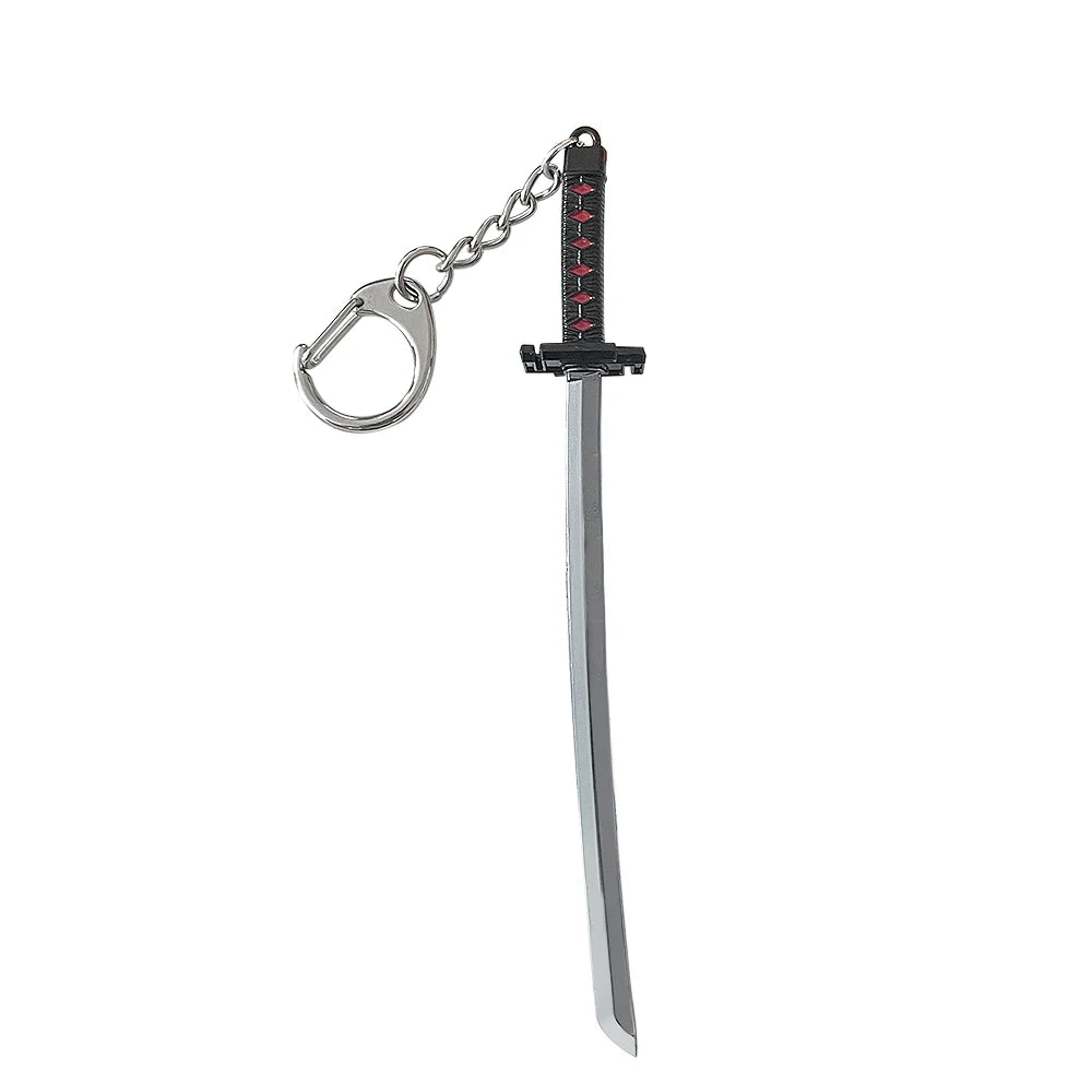 BLEACH: Thousand-Year Blood War Keychain Kurosaki Ichigo Zangetsu Double Blade Weapon Pendant Key Chain for Men Car Keyring Gift