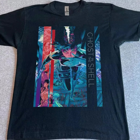 The Ghost in The Shell: Vintage Harajuku Tops  Anime Crewneck T-shirt Motoko Kusanagi Anime T Shirt Casual Loose Tees Unisex
