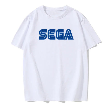 Sonic the Hedgehog: Sega Logo Men T Shirts Summer Casual Short Sleeve Fashion Streetwear Harajuku Tshirt Korea Style Game Fans Male Tees