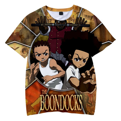 The Boondocks:  3D T-shirt O-Neck Men's Tshirt Women Short Sleeve Casual Harajuku Streetshirt Unisex Oversized Clothes