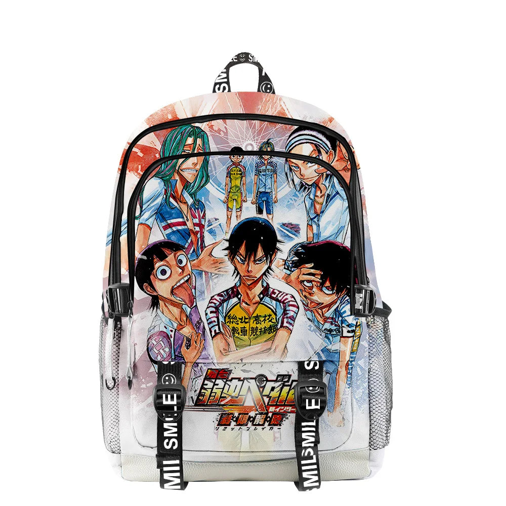 Yowamushi Pedal: Students Boys Girls Schoolbag Harajuku Rucksack 3D Casual Zip Backpack Backpack Streetwear