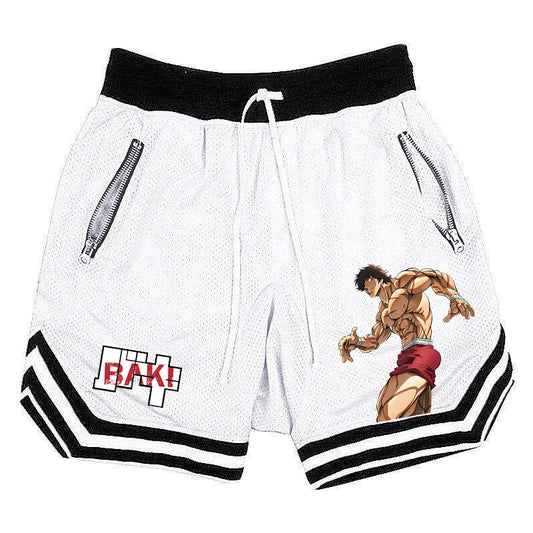 Baki Hanma: Active Athletic Shorts for  Print Breathable Quick Dry Basketball Shorts with Zippered Pockets Gym Fitness