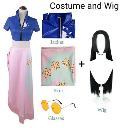One Piece: Nico Robin Cosplay Costume Top and Wrap Skirfor Women  Anime Nico Robin Outfit Dress