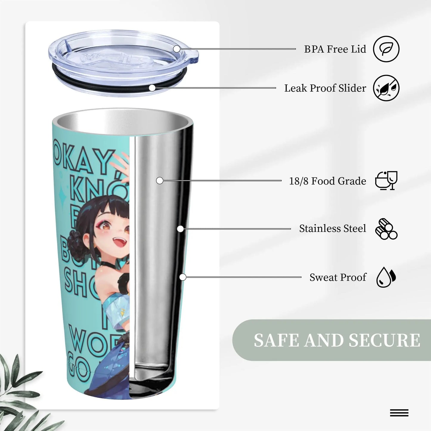 K-Pop Demon Hunters - Zoey  Tumbler Vacuum Insulated  Thermal Cup Stainless Steel Double Wall Mug Hot Cold Drink