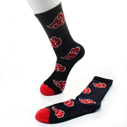 Naruto: Red Cloud Akatsuki High Quality Socks Ninja Adult Cotton Socks