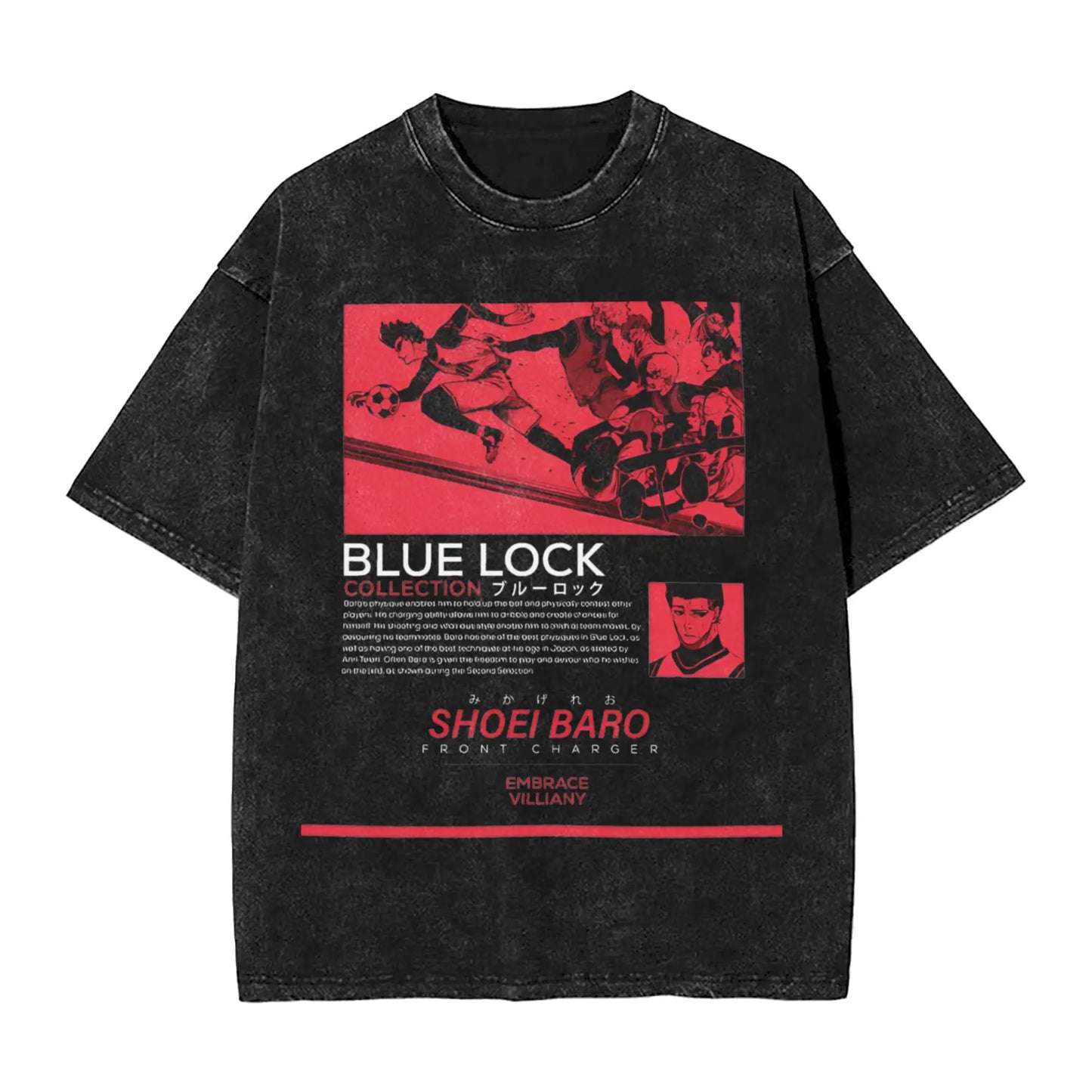 Blue Lock: ISAGI YOICHI T Shirt Printed Cotton Washed  Retro T-Shirts