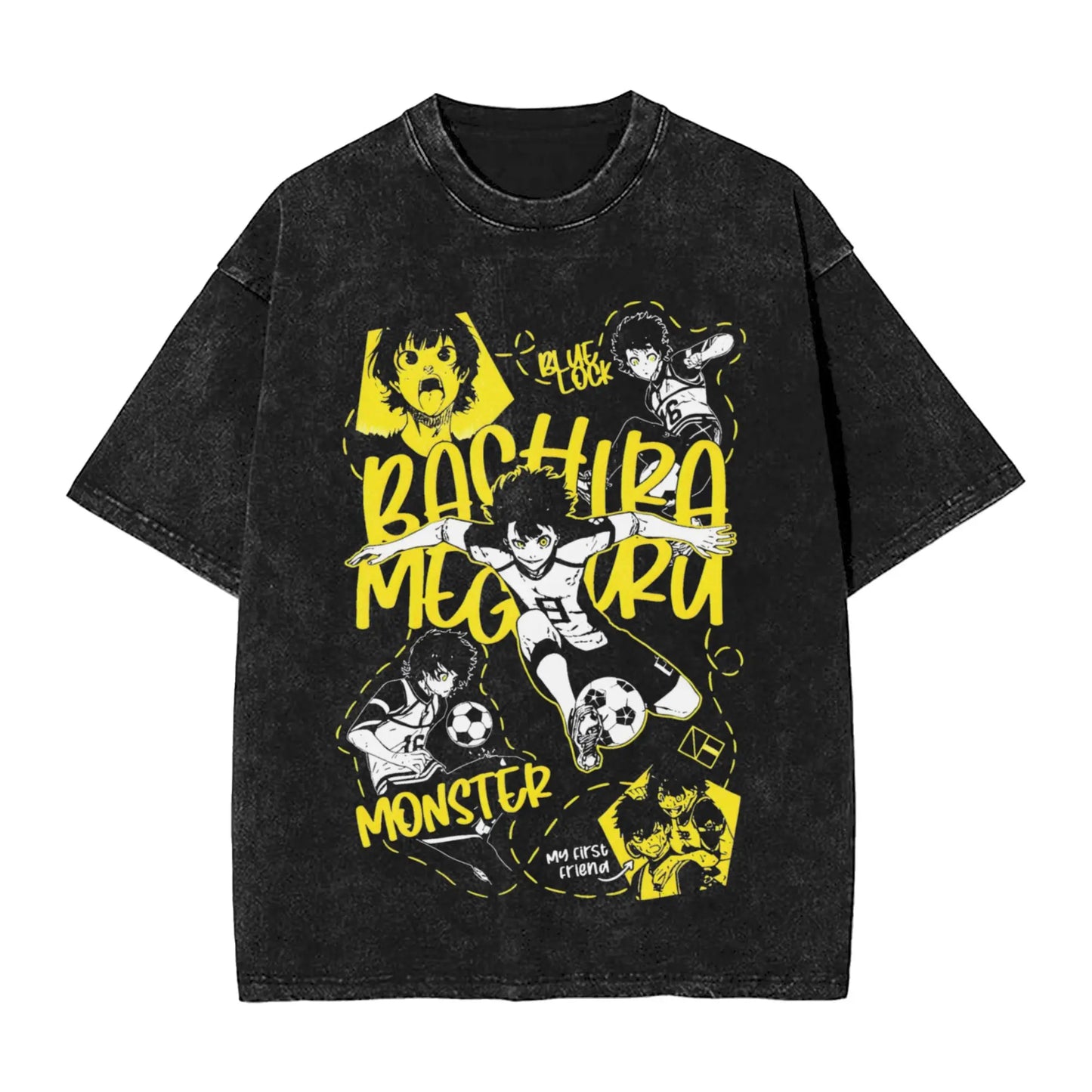 Blue Lock: ISAGI YOICHI T Shirt Printed Cotton Washed  Retro T-Shirts