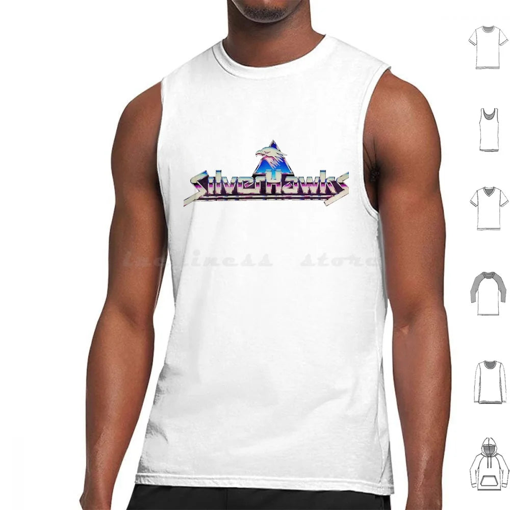 Silverhawks: Logo Tank Tops Print Cotton Thundercats 80s Retro He Man Cartoon Thundercat Vintage Cartoons Silverhawks