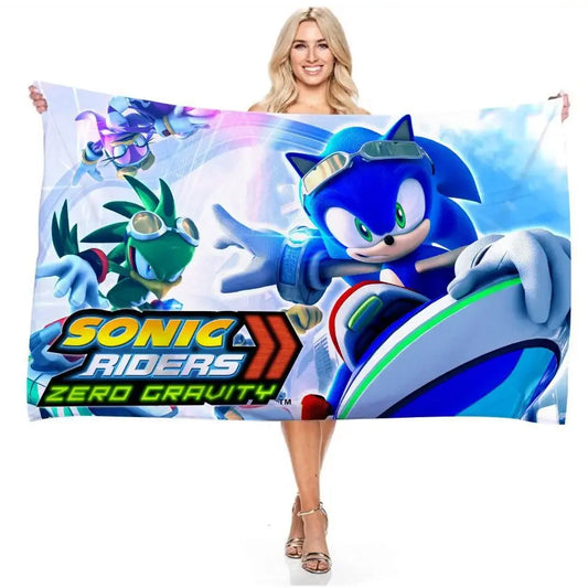 Sonic the Hedgehog: Beach Towel Beach Towel Quick Dry Absorbent Towel Fitness Bath Towel Adult Kids Holiday Gifts