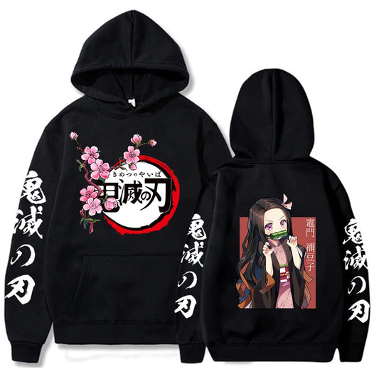 Demon Slayer: Hoodie Kamado Tanjirou Plus Size Harajuku Female Long Sleeve Streetwear Clothing