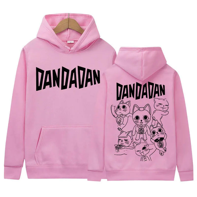 Dandadan: Okarun Dan Da Dan Graphic Hoody Funny Cat Style Men Women Fleece Sweatshirt Y2K Vintage Harajuku Hoodies