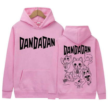 Dandadan: Okarun Dan Da Dan Graphic Hoody Funny Cat Style Men Women Fleece Sweatshirt Y2K Vintage Harajuku Hoodies
