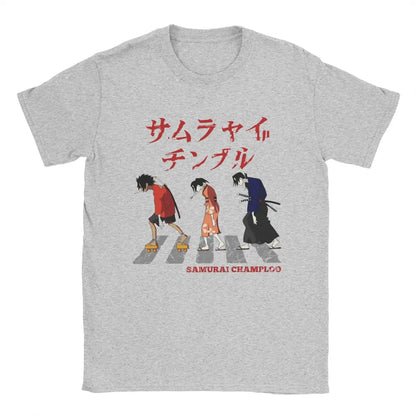 Samurai Champloo: Walking Fuu Mugen Jin T Shirts Men Pure Cotton Funny T-Shirts Round Neck Tees Short Sleeve Clothes Printed