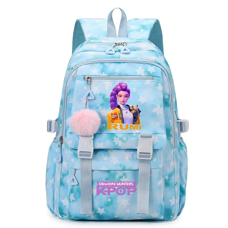 KPop Demon Hunters: Student Backpack Large Capacity Schoolbag Teenagers Student Backpack Women's Travel Laptop Bagpack