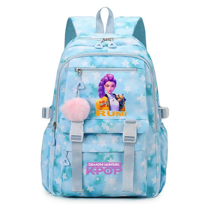 KPop Demon Hunters: Student Backpack Large Capacity Schoolbag Teenagers Student Backpack Women's Travel Laptop Bagpack