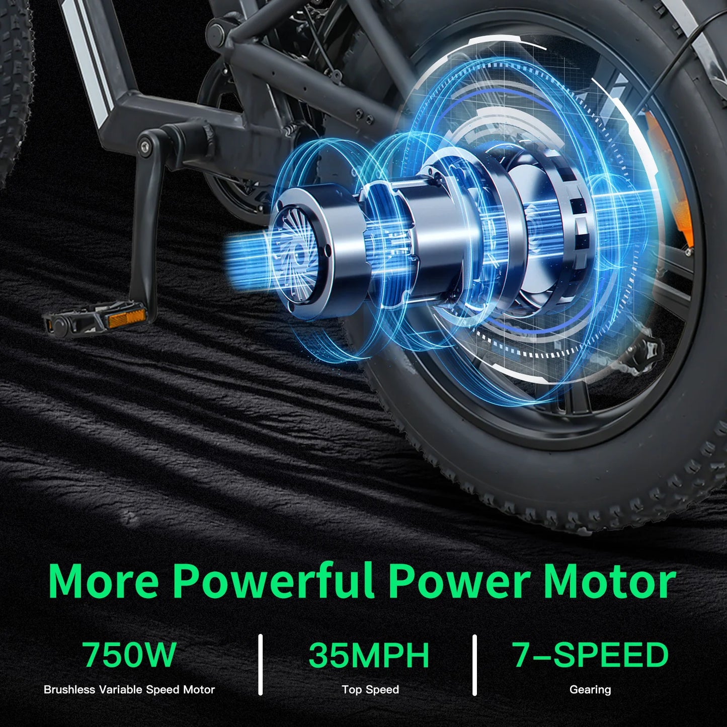 Yowamushi Pedal: [750W Snow-Proof E-Bike] 48V17.5AH Fat Tire Electric Bicycle for Adults,Shimano 7-Speed 330LBS Load,75Miles 35MPH,Turn Signals