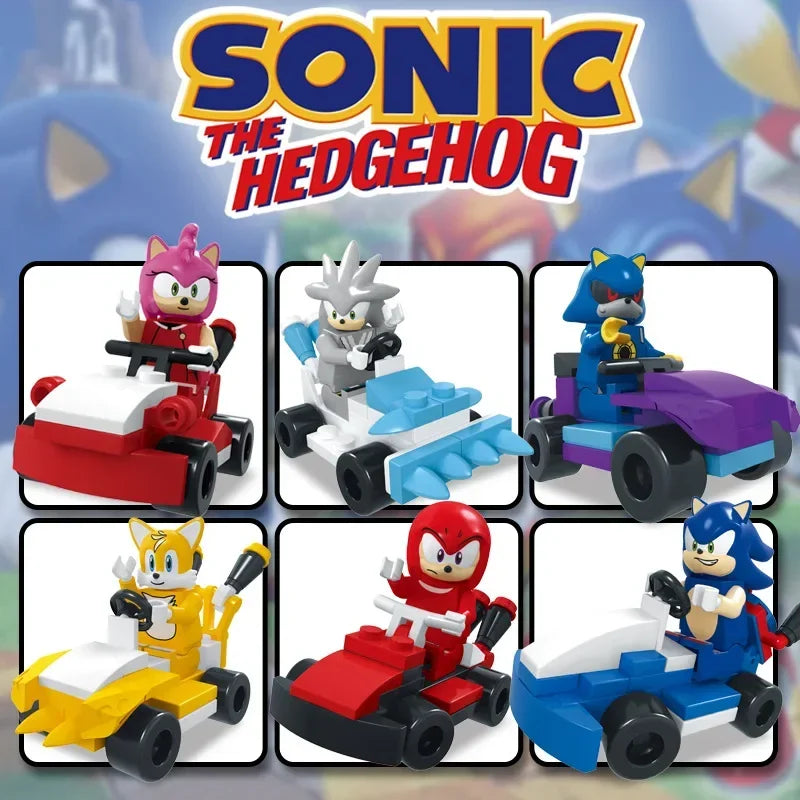 Sonic Building Block Assembly Racing Car Doll Toys Building Blocks Action Figure Car Toys for Baby The Best Birthday Gift Cute