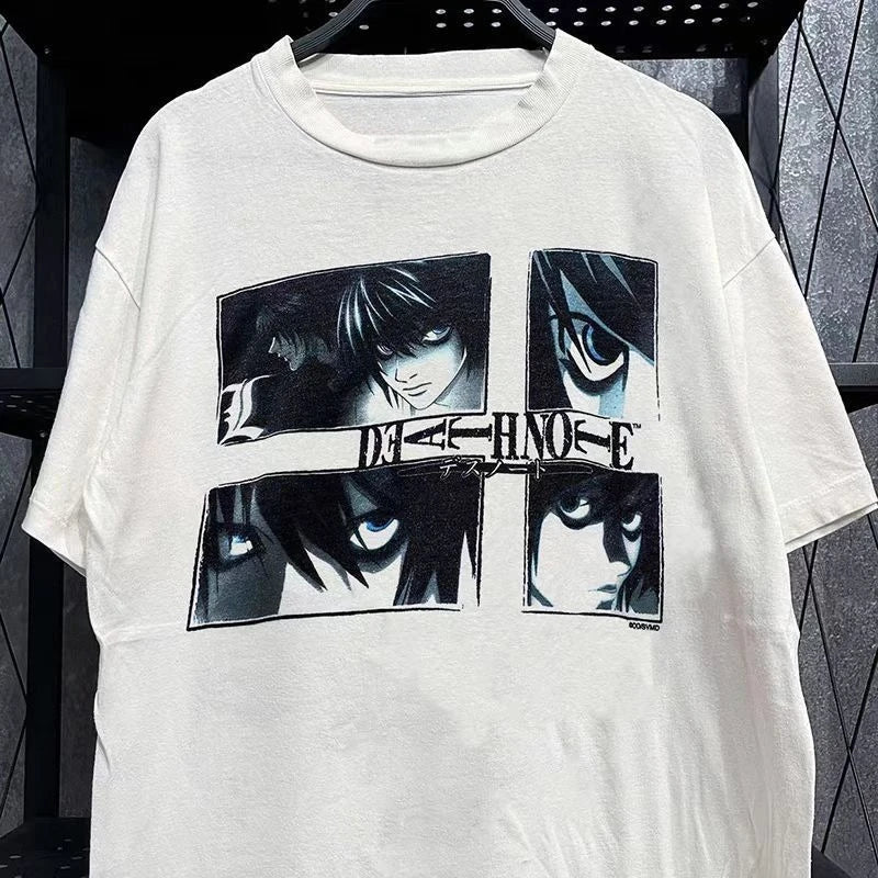 Death Note: Suspense Short Sleeve T-Shirt College Cotton Casual Sports Top