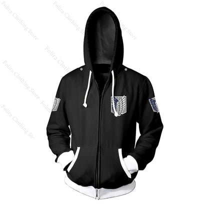 Attack on Titan:Series Print Hoodie Autumn Coat Hooded Zip-up Long Sleeve Tops Man Hoodie Hooded Shirt Men Sweatshirt