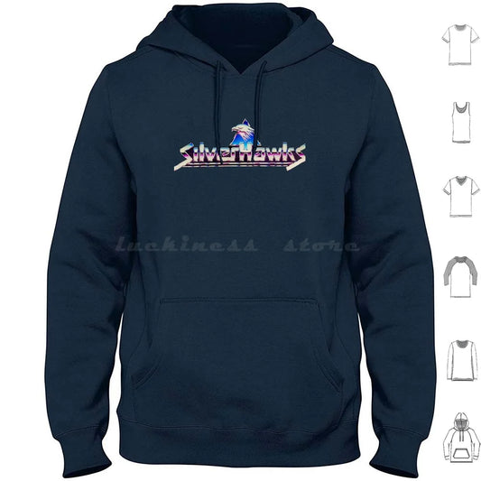 Silverhawks: Logo Hoodies Long Sleeve Thundercats 80s Retro He Man Cartoon Thundercat Vintage Cartoons Silverhawks