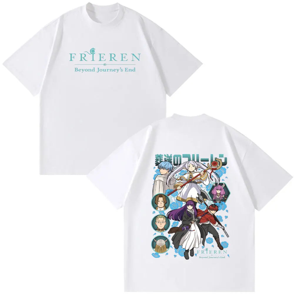 Frieren: Beyond Journey's End -- Frieren Fern Stark Himmel T-shirt Men Women Tee Tops Fashion Harajuku Cotton Casual T-shirts