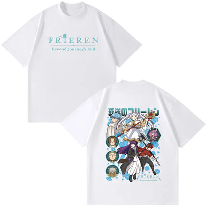 Frieren: Beyond Journey's End -- Frieren Fern Stark Himmel T-shirt Men Women Tee Tops Fashion Harajuku Cotton Casual T-shirts