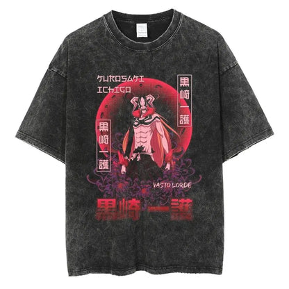 Bleach:Hot BANDAI  Short Sleeve Realm · World Kurosaki Ichigo Gengmu Sword Eight Reaper Anime Printed Peripheral T-shirt T-shirt