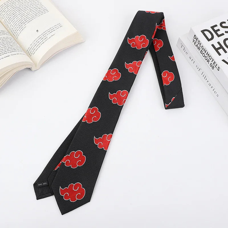 Naruto: Akatsuki Red Cloud Tie Ninja Neckcloth Accessories Carnival Gifts Tie 145cm