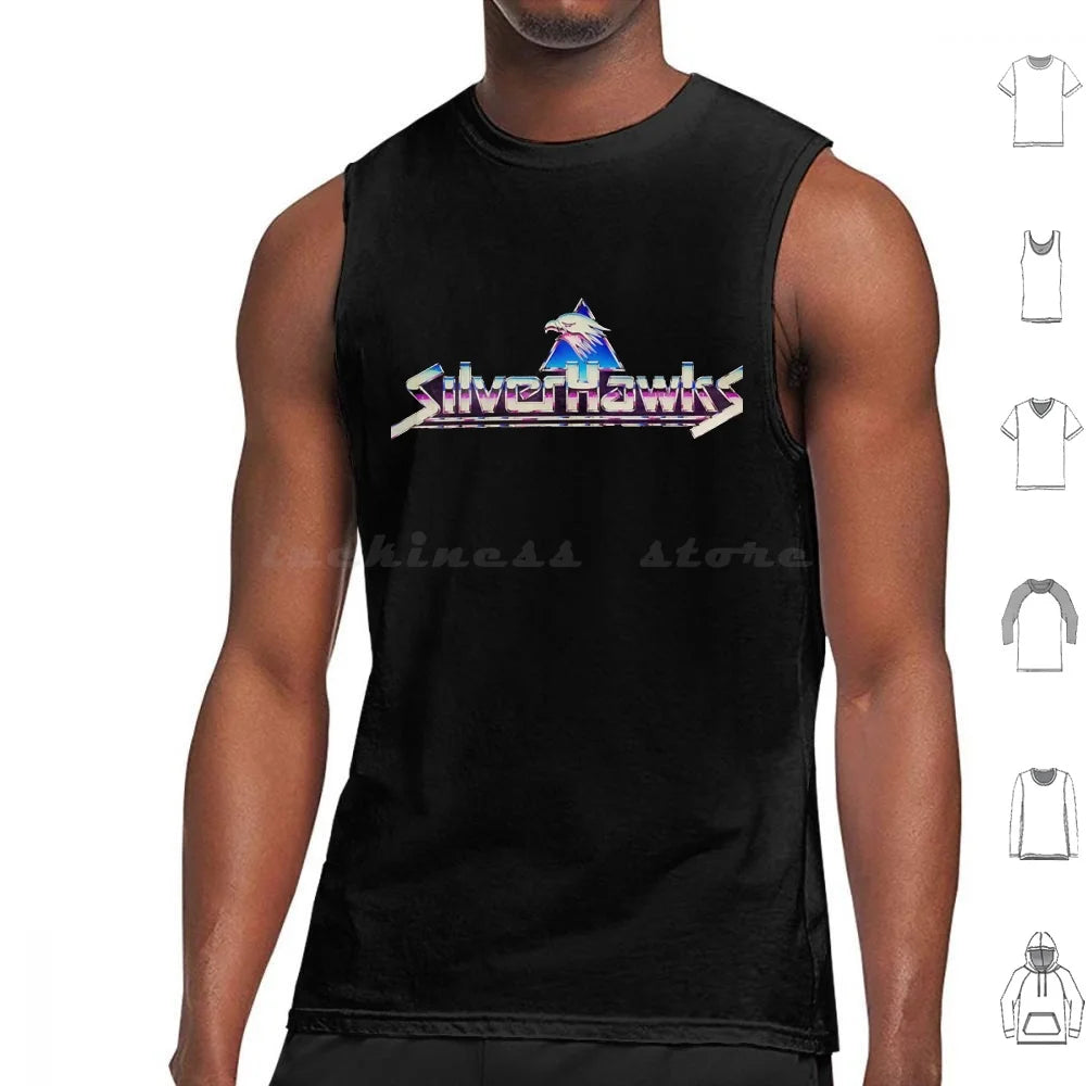 Silverhawks: Logo Tank Tops Print Cotton Thundercats 80s Retro He Man Cartoon Thundercat Vintage Cartoons Silverhawks