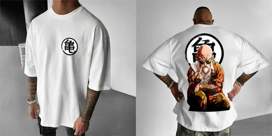 Dragon Ball: Summer Men's T-Shirt Anime Master Roshi Autumn Y2K Harajuku Boy Children's Parent-Child Trend Short Sleeve Winter