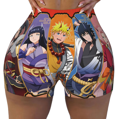 Naruto: Sakura Haruno  Hinata Hyuga Workout Biker Running Shorts Women Kushina Uzumaki Gym Yoga Shorts